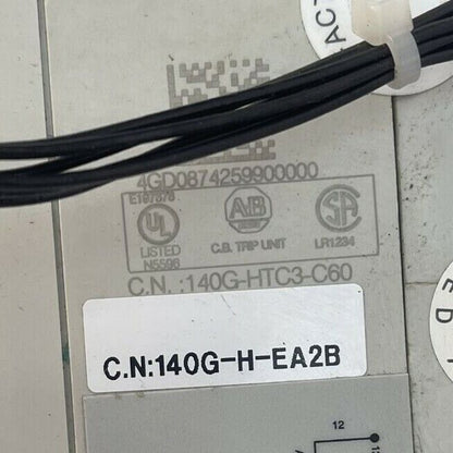ALLEN BRADLEY 140G-H6C3-C60-FB SER A CIRCUIT BREAKER 240/480/600VAC 3P 140G-H6
