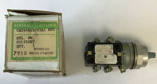 GENERAL ELECTRIC CR2940YS203A1 SELECTOR SWITCH 600VAC