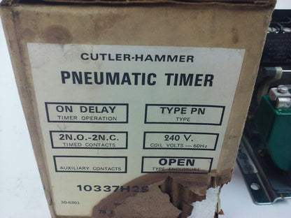 CUTLER HAMMER 10337H292B, 10934H2A, PNEUMATAC TIMER, 600V,240V COIL,TYPE PN, NEW