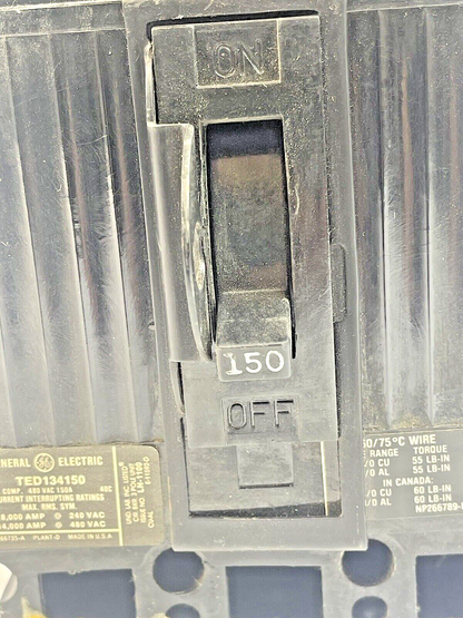 GE - GENERAL ELECTRIC - TED134150 - CIRCUIT BREAKER -  480 VAC, 150 A, 3 POLE
