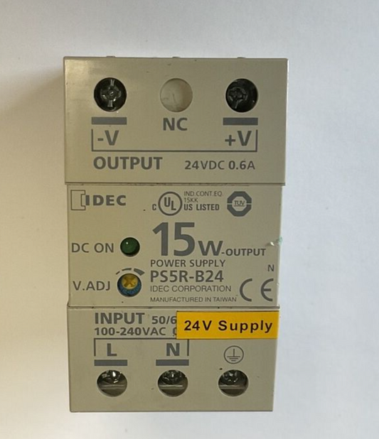 IDEC PS5R-B24 POWER SUPPLY 15W 24VDC 0.6A 240VAC 50/60HZ