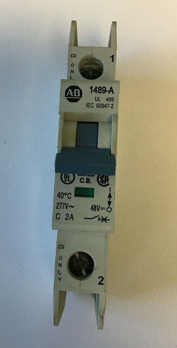 ALLEN BRADLEY 1489-A1C020 SER.A  2A 277VAC/48VDC 1POLE CIRCUIT BREAKER (LOTOF 3)