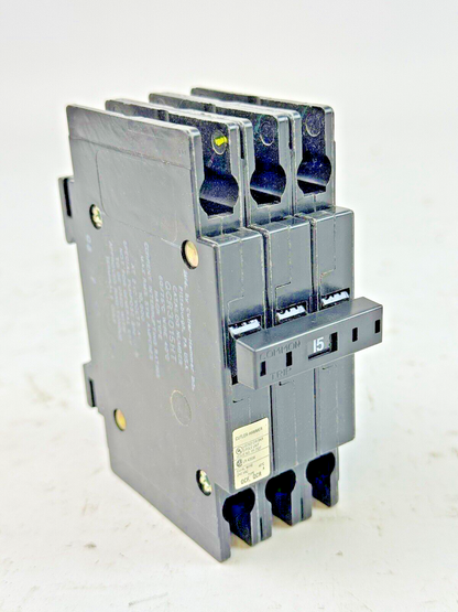 CUTLER-HAMMER - QCR3015HT - CIRCUIT BREAKER - 15A/3 POLE/240 VAC/ HACR TYPE- NEW