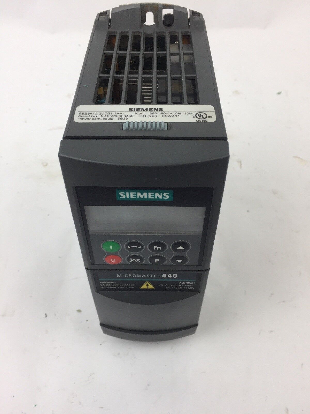 SIEMENS 6SE6440-2UD21-1AA1 MICROMASTER 440 INPUT: 380-480V