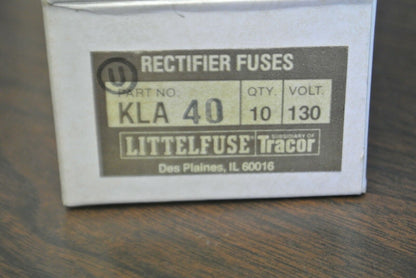 BOX of 10 / LITTELFUSE KLA40 RECTIFIER FUSE / 40A / 130V / NEW SURPLUS / KLA-40