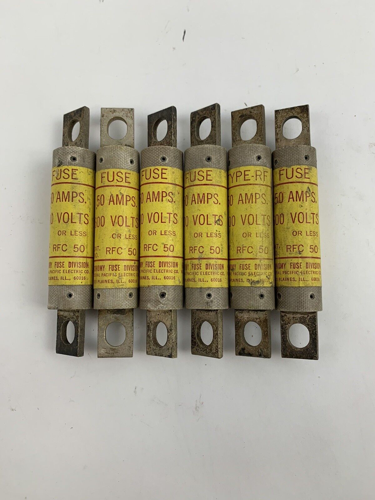 Economy Fuse RFC50 50A 600V Fuse "Lot of 6"