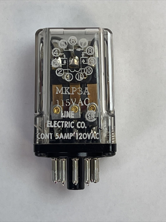 LINE ELECTRIC MKP3A RELAY 120VAC 5AMP COIL 115VAC