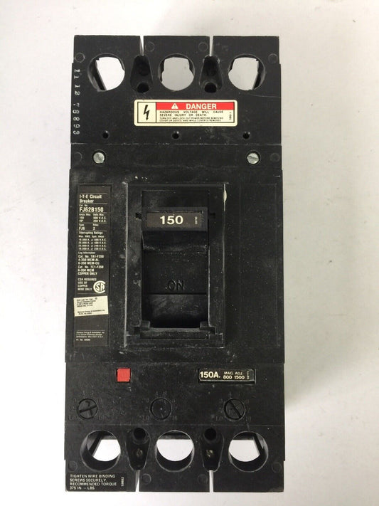 ITE SIEMENS FJ62B150 CIRCUIT BREAKER 600VAC 250VDC 150AMP 2POLE