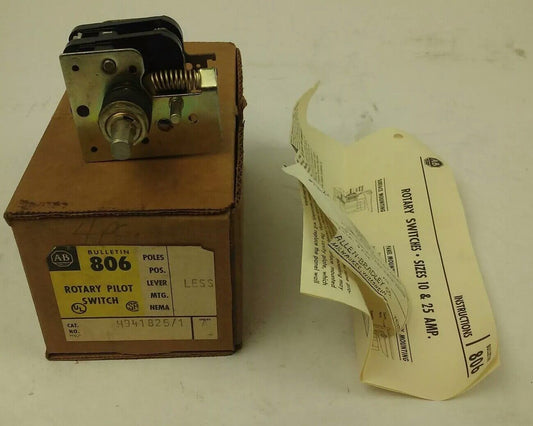 ALLEN BRADLEY BULLENTIN 806 H941825-1 SER. A, ROTARY PILOT SWITCH, 2 CIRCUITS