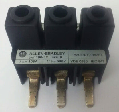 ALLEN BRADLEY 190-L2 SERIES A THREE PHASE EXTENSION TERMINAL 600V 100A(LOT OF 2)