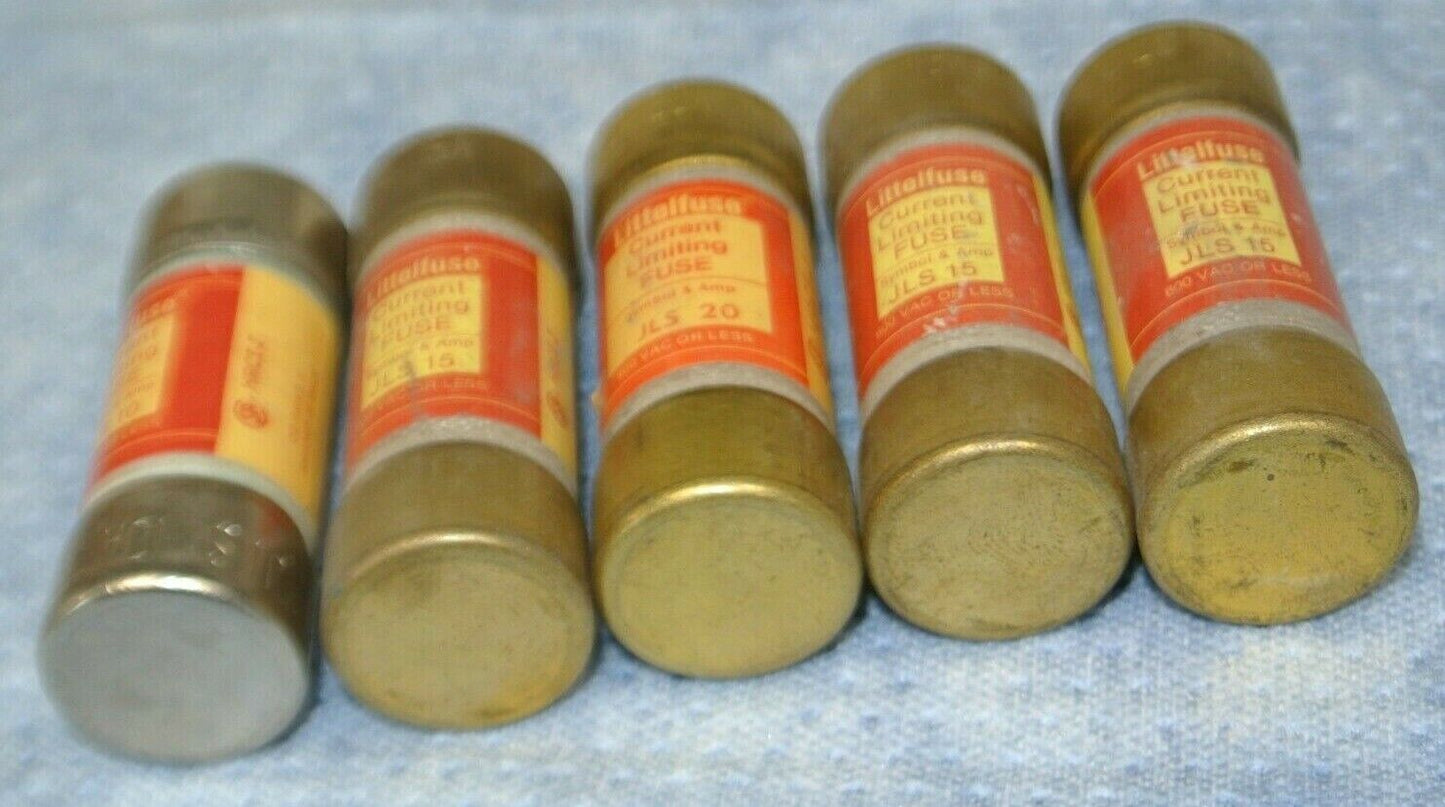 LOT of 5 / LITTELFUSE JLS10, JLS15, JLS20 CURRENT-LIMITING FUSES
