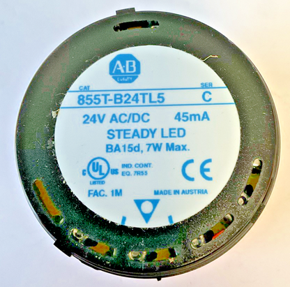 ALLEN BRADLEY 855T-B24TL5 STEADY LED LIGHT SER.C 45MA 7W ***LOTOF2***