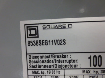 SQUARE D 8538SEG11V02S SIZE 3 COMBO BOX -