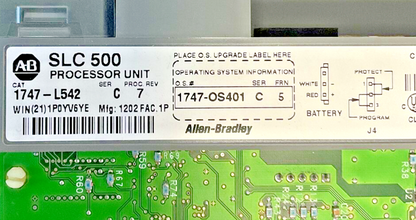 ALLEN BRADLEY 1747-L542 SER.C PREC.REV.7 PROCESSOR UNIT SER.D 24VDC*NOCOVERDOOR*