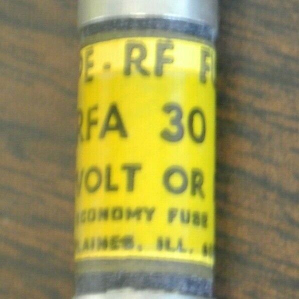 ECONOMY RFA30 TYPE RF FUSE / 30A / 130V / NEW SURPLUS / EACH