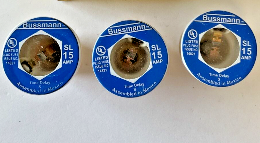 BUSSMANN SL-15 TIME DELAY FUSE 15A 125VAC***BOX OF 3 ***