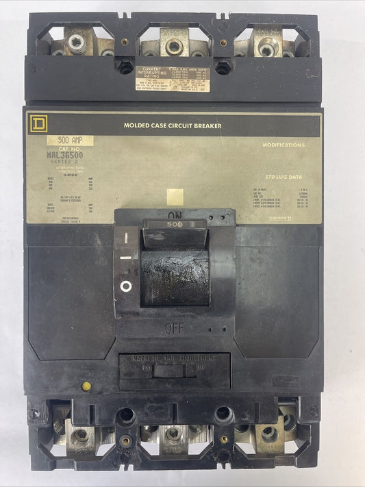 SQUARE D MAL36500 MOLDED CASE CIRCUIT BREAKER 500AMP 600VAC 250VDC 3P SER 2
