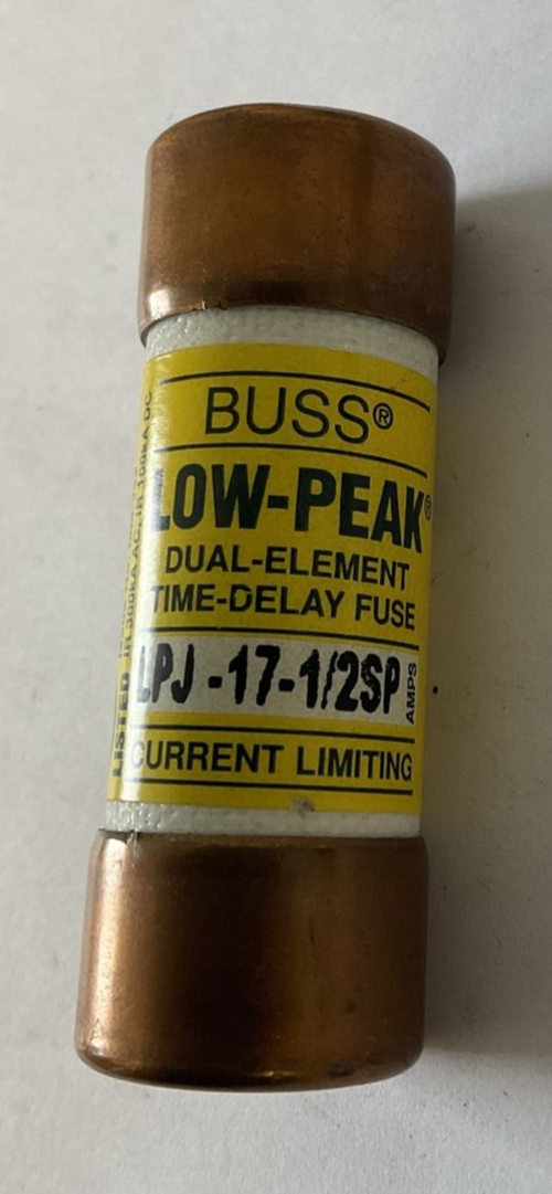 BUSS LPJ-17-1/2SP LOW-PEAK TIME-DELAY FUSE 600VAC/300VDC ***LOTOF6***