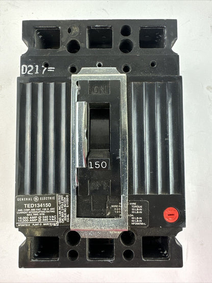 GE TED1340150 CIRCUIT BREAKER 480VAC 150A 3POLE