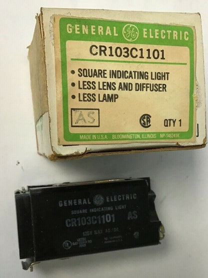 GE CR103C1101 SQUARE INDICATING LIGHT 120V MAX AC/DC***NO BULB***