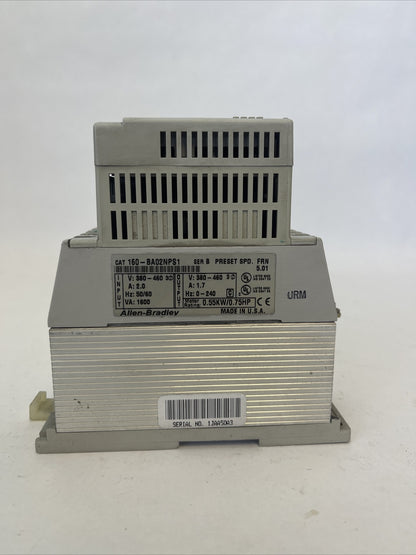 ALLEN BRADLEY 160-BA02NPS1 SER B FRN 5.01 SPEED CONTROLLER OUTPUT 380-460V 1.7A