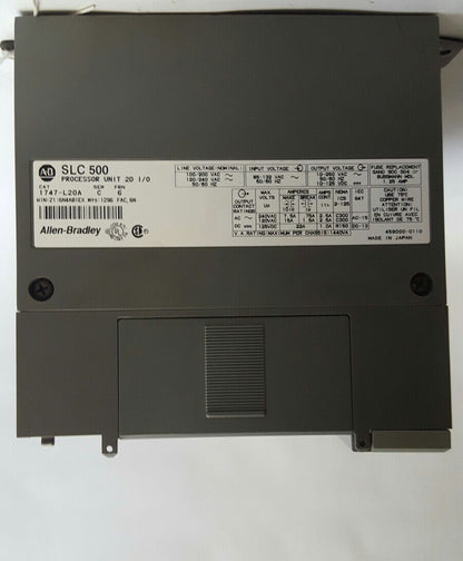 ALLEN BRADLEY SLC 500 PROGRAMMABLE CONTROLLER, PROCESSOR UNIT,1747-L20G, FRN 6