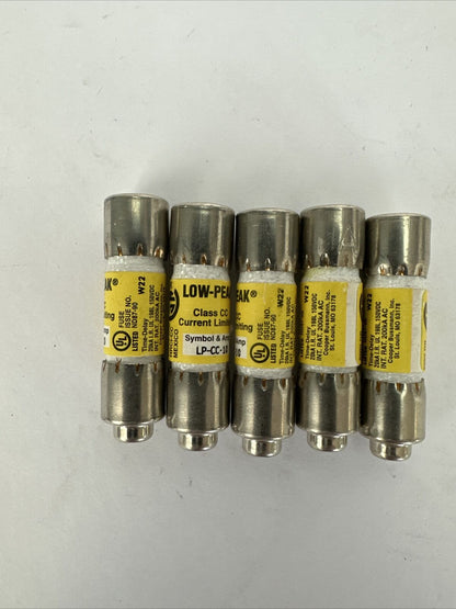 BUSSMANN LP-CC-10 LOW PEAK CURRENT LIMITING FUSE 10AMP 600V (LOT OF 5)