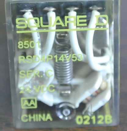 SQUARE D 8501RSD4P14V53 - MINI GEN. PURP. RELAY - 4PDT, 3A, 24VDC - NEW SURPLUS
