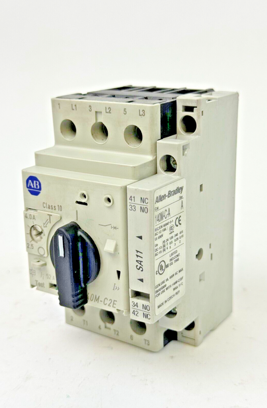 ALLEN-BRADLEY - 140M-C2E-B40 SER. C - MOTOR PROTECTOR + 140M-C-A SER. A AUX. CON