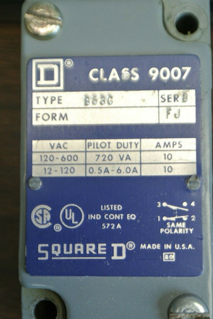 SQUARE D 9007 B53C Ser. B / HEAVY DUTY LIMIT SWITCH / NEW SURPLUS in BOX
