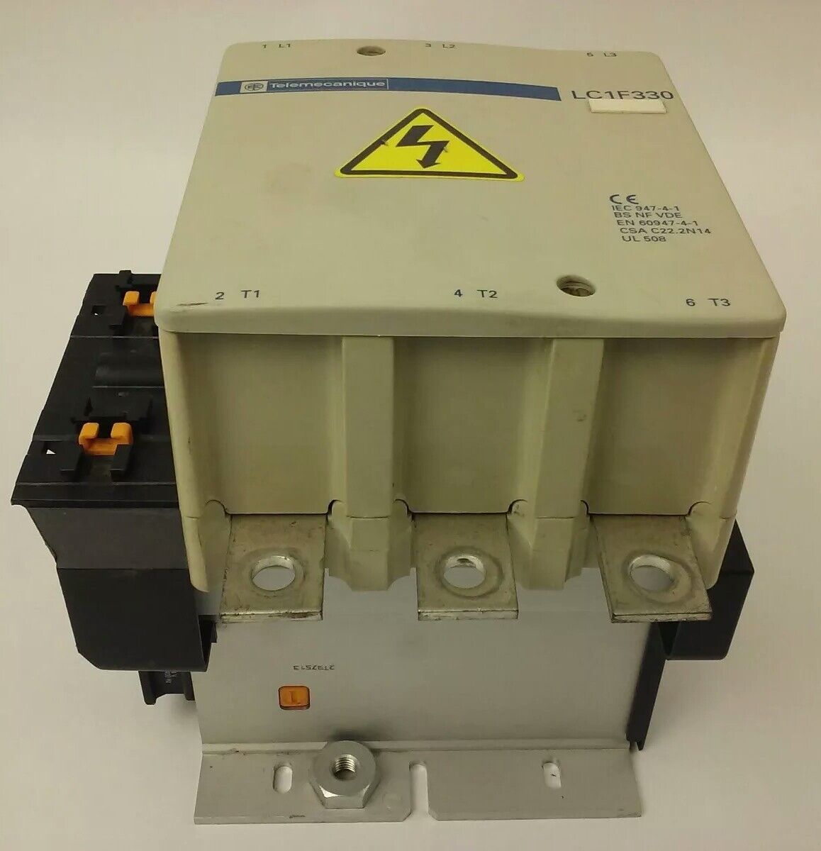 TELEMECANIQUE LC1F330 CONTACTOR, 3PH, 600V, 370A, 250HP, W/ 24V 40/400HZ  COIL