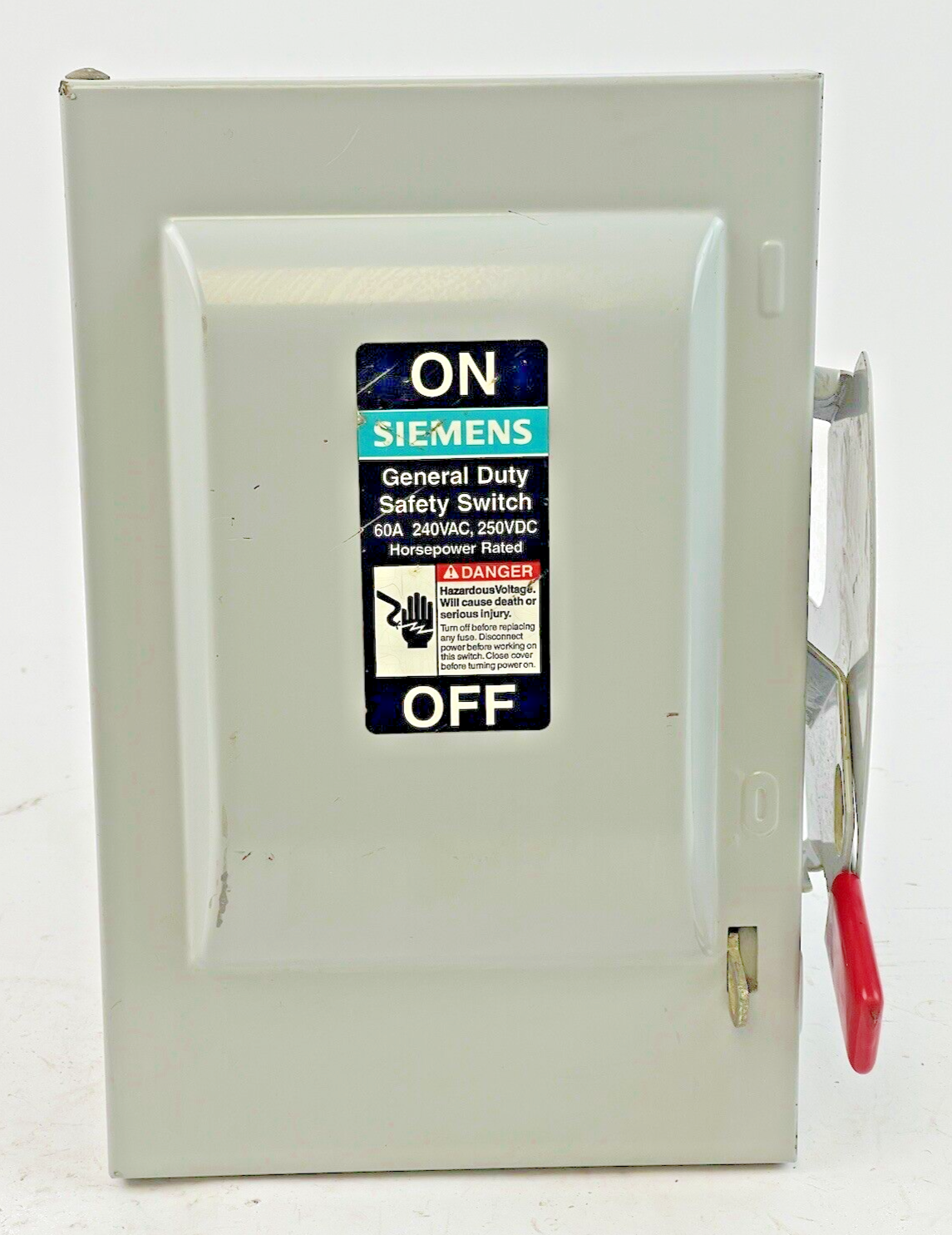 SIEMENS - GNF322 - SAFETY SWITCH - 3 POLE, 60A, 240 VAC, 250 VDC, NEMA 1