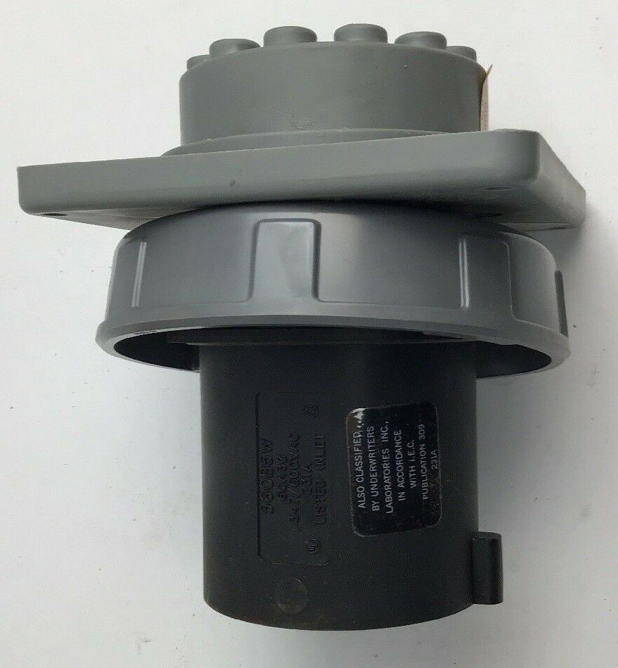 HUBBELL 560B5W WATERTIGHT INLET PIN&SLEEVE 4POLE 5 WIRE 60A 347/600VAC