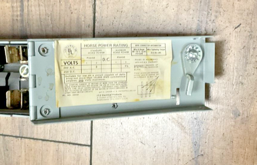 ITE V2A3211 TWIN PANELBOARD SWITCH 3POLE 3PH 30A 240V