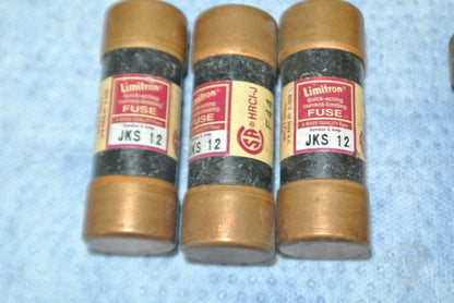 LOT of 23 / BUSSMANN JKS3, JKS4, JKS10, JKS12, JKS15, JKS20 QUICK-ACTING FUSES