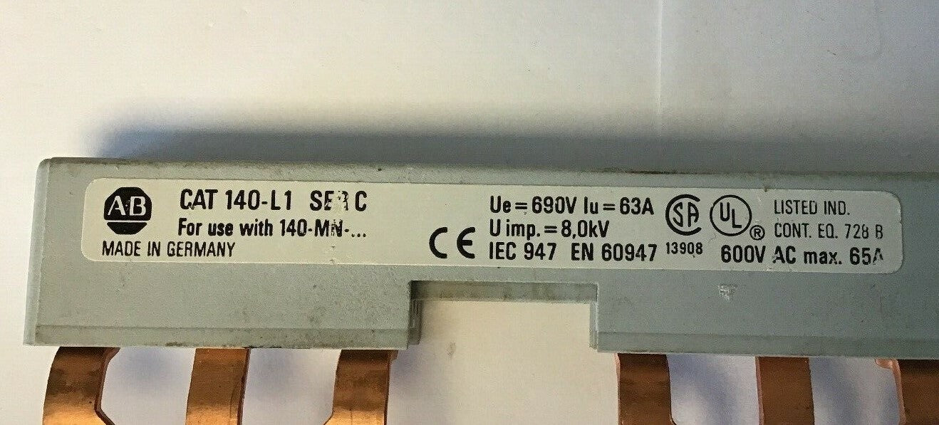 ALLEN BRADLEY 140-L1 SER.C 600VAC 65AMP TERMINAL LINKS***LOTOF2***