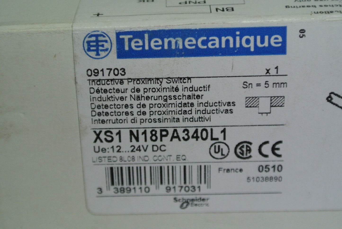 TELEMECANIQUE XS1-N18PA340L1 INDUCTIVE PROXIMITY SWITCH 12-24V NEW SURPLUS in BX