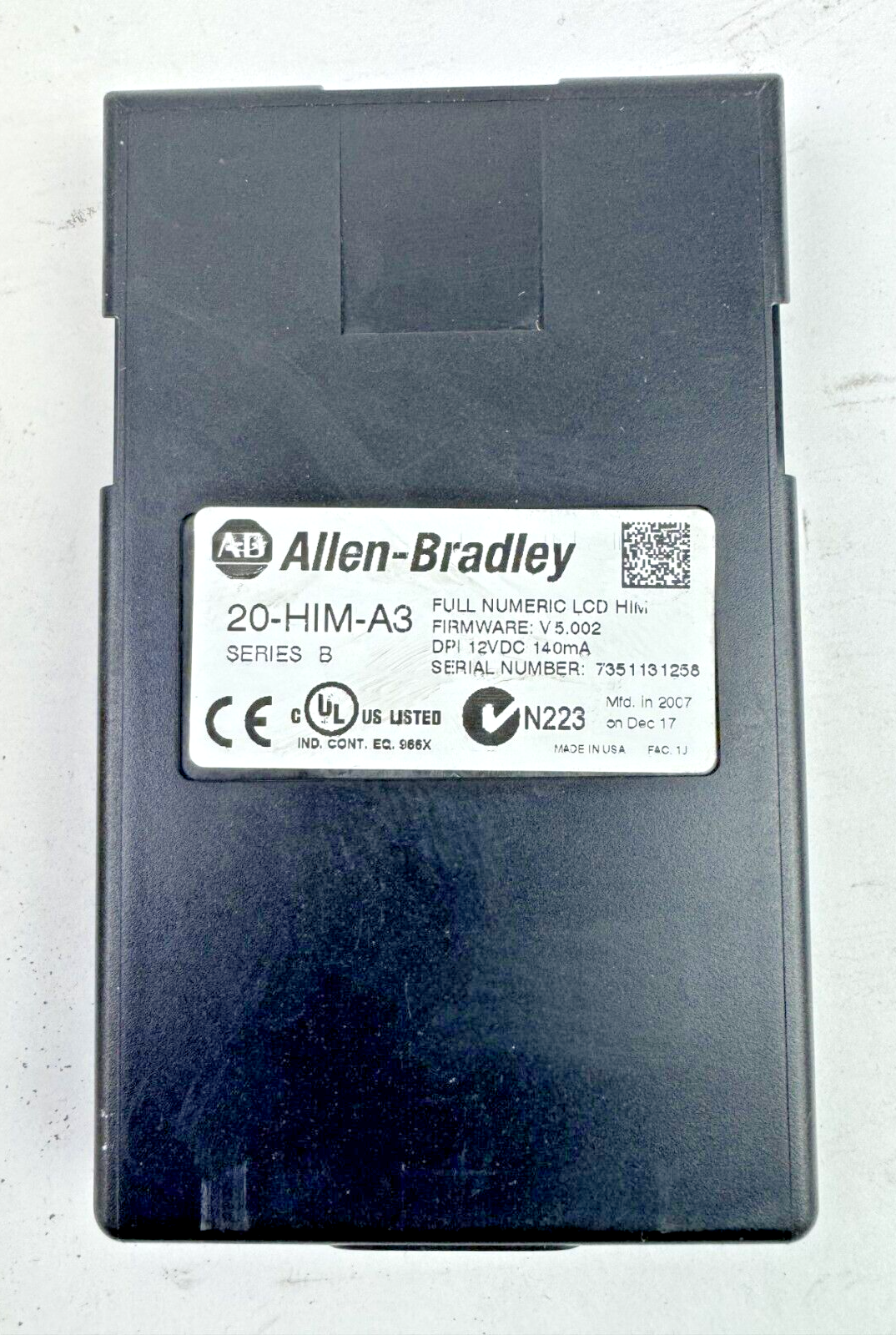 ALLEN BRADLEY - 20AD014A3AYNANC0 SER. A FRN: 5.001-POWERFLEX 70-3PH/10HP/480V/