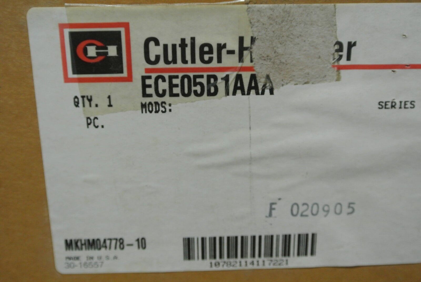 CUTLER-HAMMER ECE05B1AAA - NON-REVERSING MAGNETIC STARTER - NEW SURPLUS