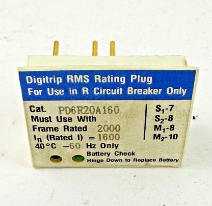 WESTINGHOUSE / CUTLER-HAMMER - PD6R20A160 -  DIGITRIP RMS RATING PLUG - 1600 AMP