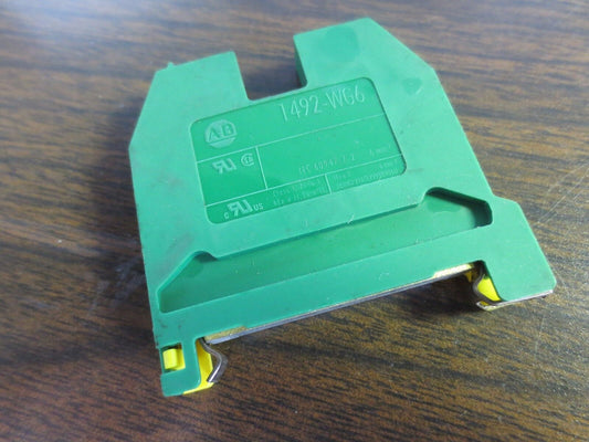 ALLEN-BRADLEY 1492-WG6 GROUNDING TERMINAL BLOCKS - GREEN/YELLOW - LOT of 9