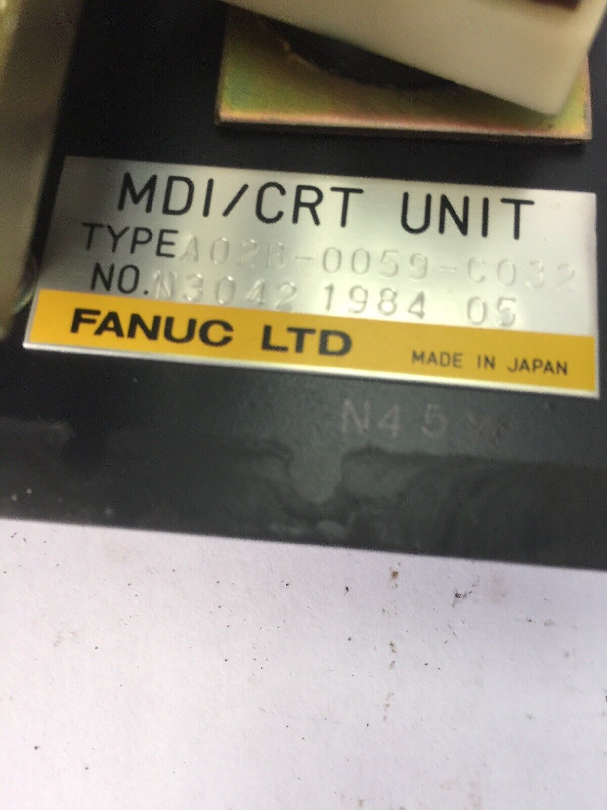 FANUC A02B-0059-C032 MDI/CRT UNIT A61L-0001-0072 A20B-0007-0030/02A