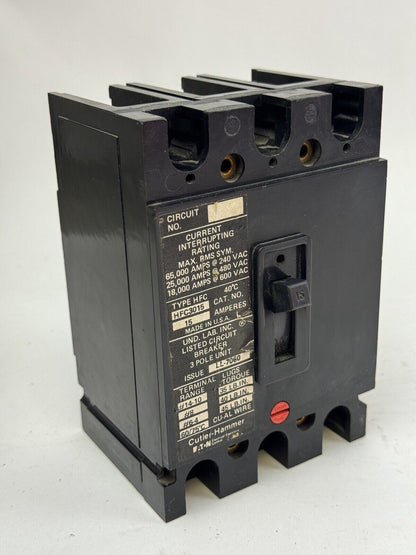 CUTLER-HAMMER - HFC3015 - CIRCUIT BREAKER - 15A/ 600 VAC/ 3 POLE