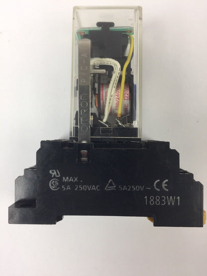 OMRON MY4Z-CR RELAY 220/240 VAC WITH OMRON PYF14A-E RELAY SOCKET