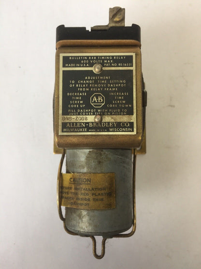 ALLEN BRADLEY 848-ZOD FLUID DASHPOT TIMING RELAY 600 VOLTS COIL 120V 60HZ