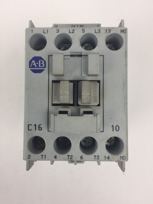 ALLEN BRADLEY 100-C16Z*10 CONTACTOR SER B 600VAC 30A COIL 24VDC