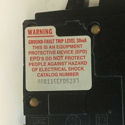 SQUARE D QOB115EPD5237 CIRCUIT BREAKER 15A 120VAC 1POLE