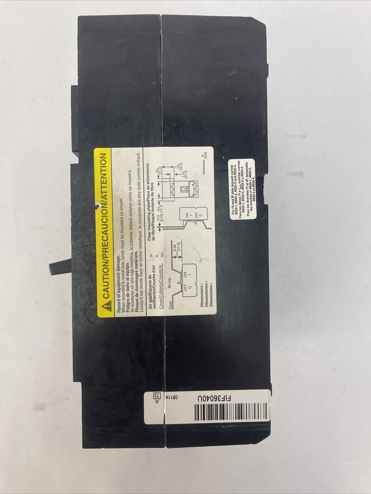 SQUARE D FIL36040 I-LIMITER CIRCUIT BREAKER 600VAC 40AMP 3POLE