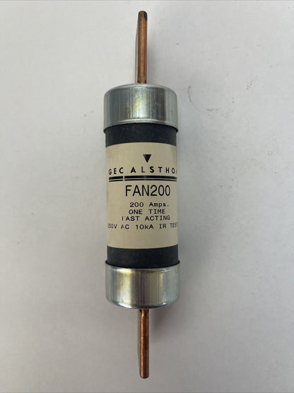 GEC ALSTHOM FAN 200 ONE TIME FAST ACTING FUSE 200AMP 250VAC