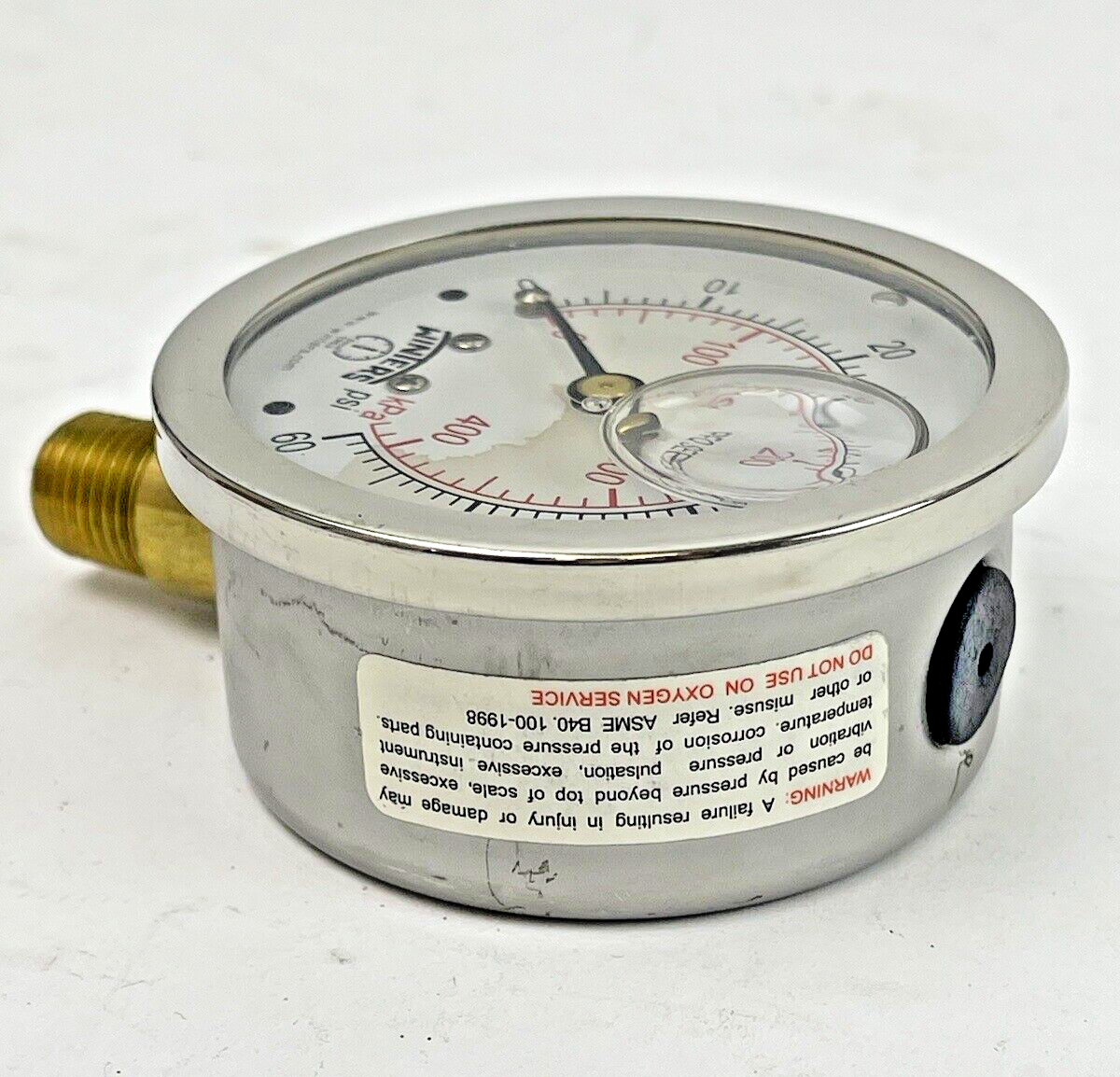 WINTERS - PFQ803- PRESSURE GAUGE - 63MM/ 2.5" DIAMETER, 1/4" NPT BTM, 0-60 PSI